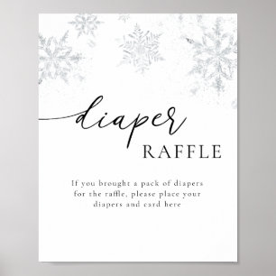 Snowflakes Diaper Raffle Sign