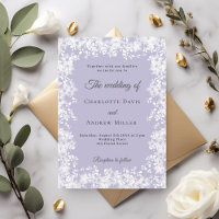 Snowflakes dusty lavender winter wedding