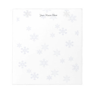 Snowflakes Elegant White Notepad