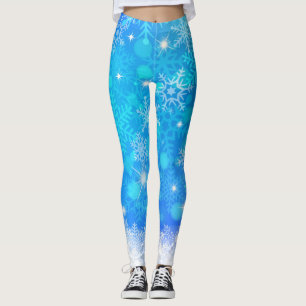 SNOWFLAKES FALLING FROM SKY TO GROUND LEGGINGS