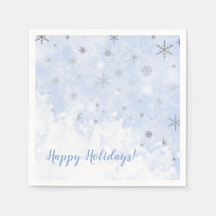 Snowflakes faux metal on baby blue colour Your Tex Napkin