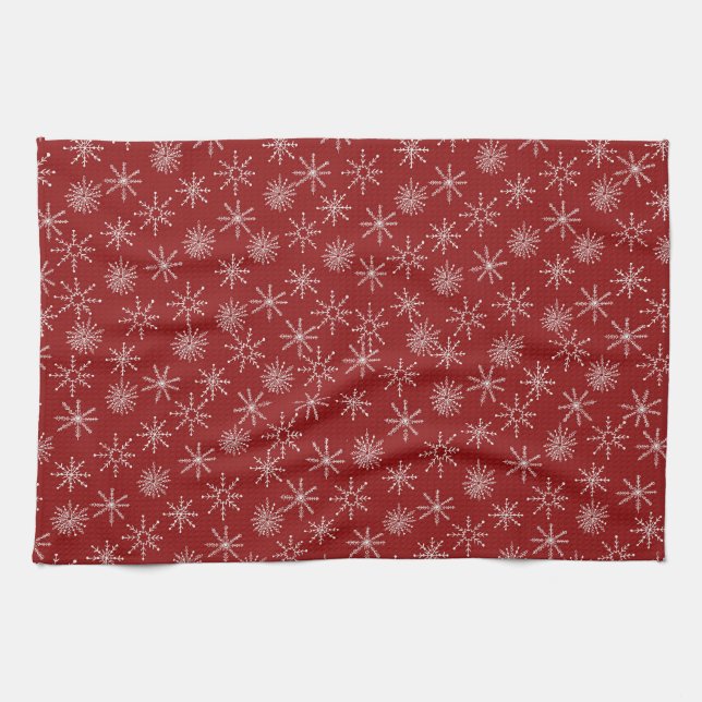 Snowflakes festive Christmas Tea Towel (Horizontal)