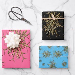 Snowflakes Festive Holiday Wrapping Paper Sheet