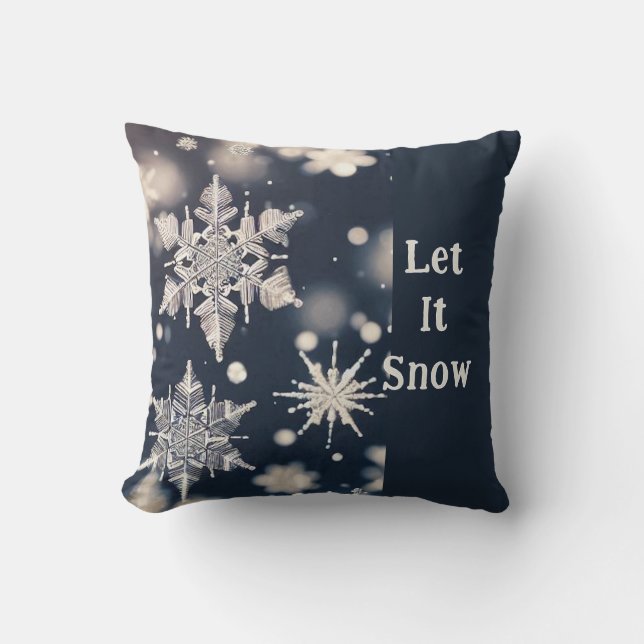 Snowflakes / Fluttering / Crop / Let It Snow Cushion (Front)