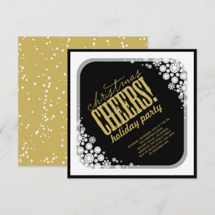 Snowflakes Frame Christmas Cheers Holiday Party Invitation