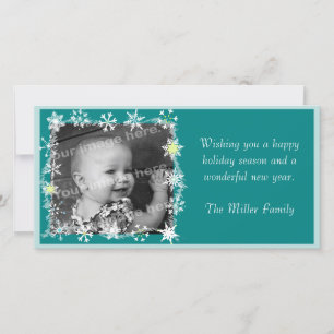 Snowflakes Framed Holiday Photo Card