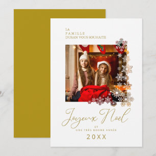 Snowflakes French Modern Elegant Chic Christmas Holiday Card