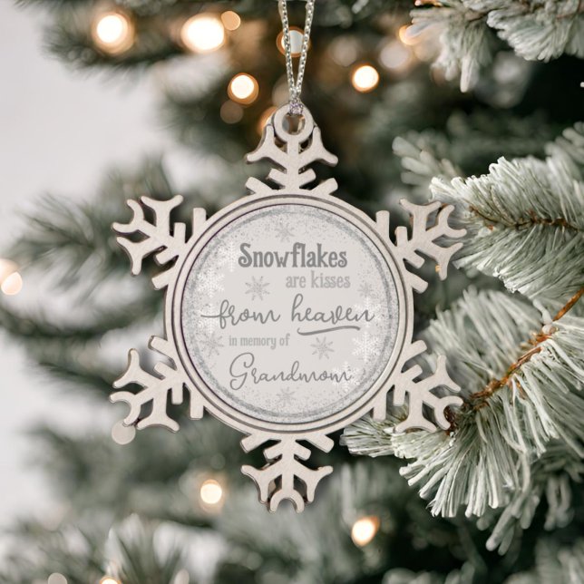 Snowflakes from Heaven In Memory of Personalised Snowflake Pewter Christmas Ornament (Creator Uploaded)