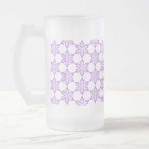 Snowflakes Frosted Glass Beer Mug