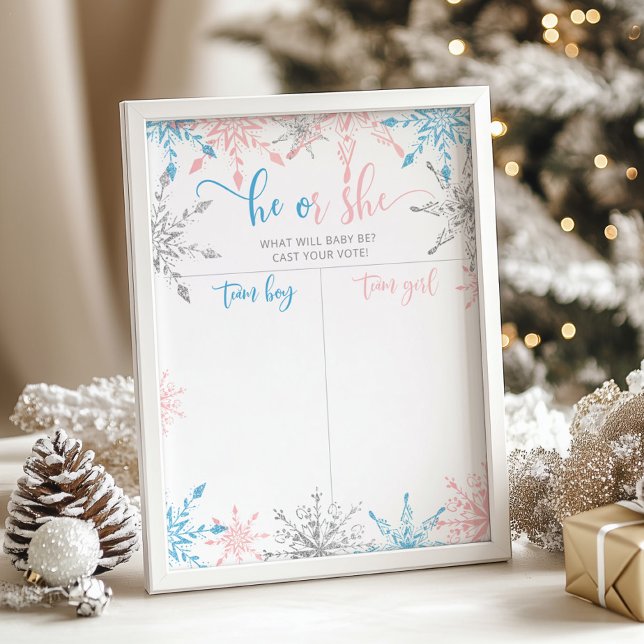 Snowflakes Gender reveal Boy or Girl chart (Creator Uploaded)
