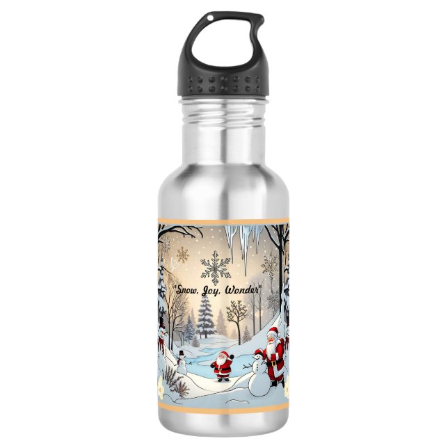 "Snowflakes Gentle Fall" 532 Ml Water Bottle (Front)