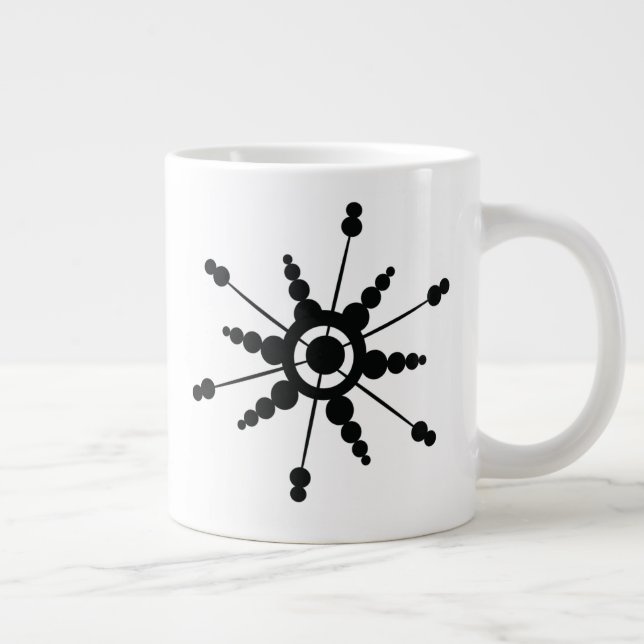 Snowflakes Geometrical Bubble Winter Holiday  Large Coffee Mug (Right)
