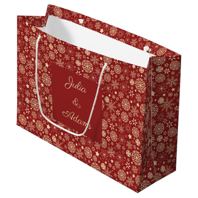 Snowflakes Gift Bag (Front Angled)