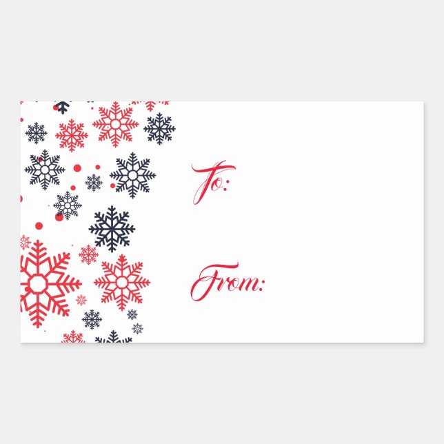 Snowflakes Gift Tag Stickers (Front)
