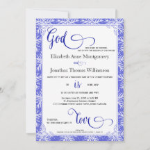 Snowflakes God is Love Christian Wedding Card