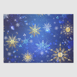 Snowflakes Gold Blue Xmas Christmas Gift Tissue Paper
