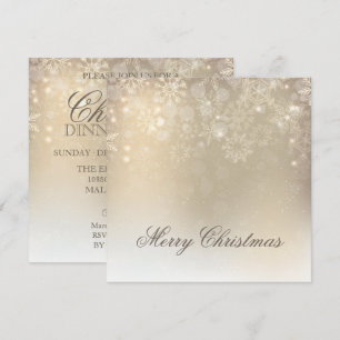 Snowflakes Gold Personalised Holiday Invitation