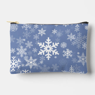 Snowflakes Graphic Customise Colour Background on  Accessory Pouch