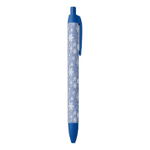 Snowflakes Graphic Customise Colour Background on Blue Ink Pen