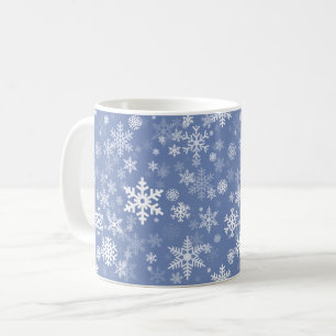 Snowflakes Graphic Customise Colour Background on Coffee Mug