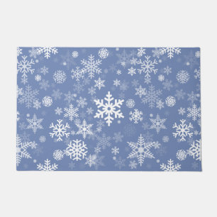Snowflakes Graphic Customise Colour Background on  Doormat