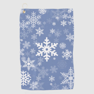 Snowflakes Graphic Customise Colour Background on Golf Towel
