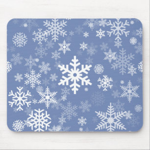Snowflakes Graphic Customise Colour Background on Mouse Mat