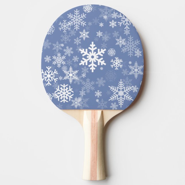 Snowflakes Graphic Customise Colour Background on  Ping Pong Paddle (Front)