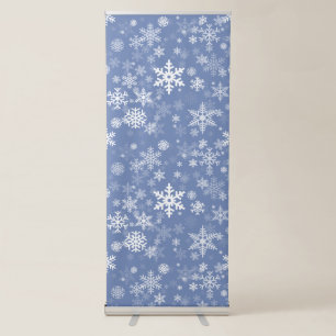 Snowflakes Graphic Customise Colour Background on Retractable Banner