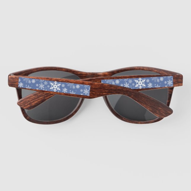 Snowflakes Graphic Customise Colour Background on  Sunglasses (Back)
