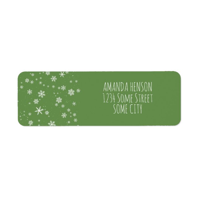 Snowflakes Green and White Christmas Holiday (Front)