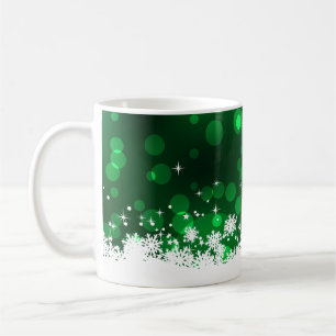 Snowflakes - Green Coffee Mug
