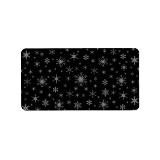 Snowflakes - Grey on Black Label