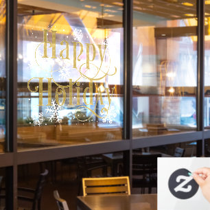 Snowflakes Happy Holiday, Restaurant window clings