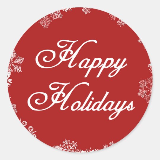 Snowflakes Happy Holiday Stickers