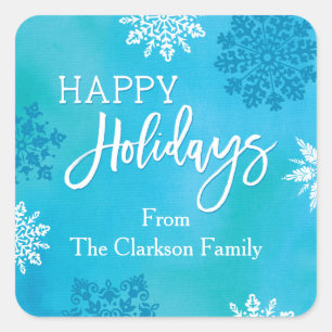 Snowflakes Happy Holidays Sticker