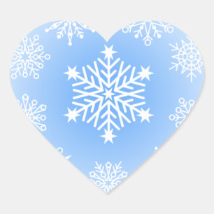 Snowflakes Heart Sticker