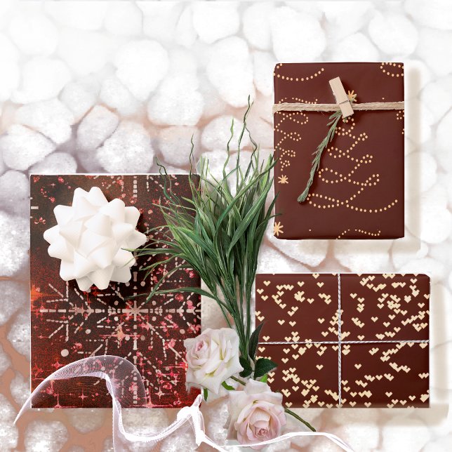 Snowflakes, Hearts and Tree Wrapping Paper Sheets (Creator Uploaded)