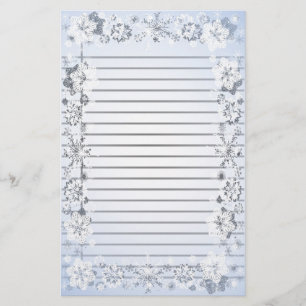 Snowflakes Heavy Lined Writing Paper