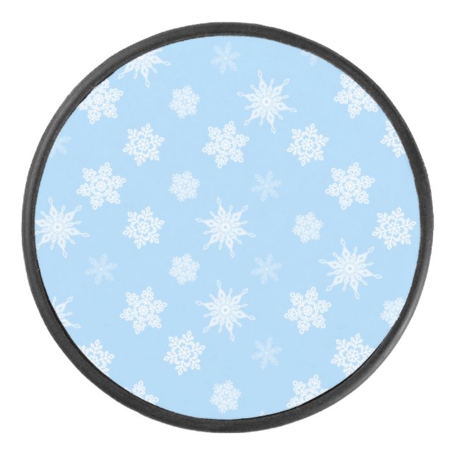 Snowflakes Hockey Puck (Front)