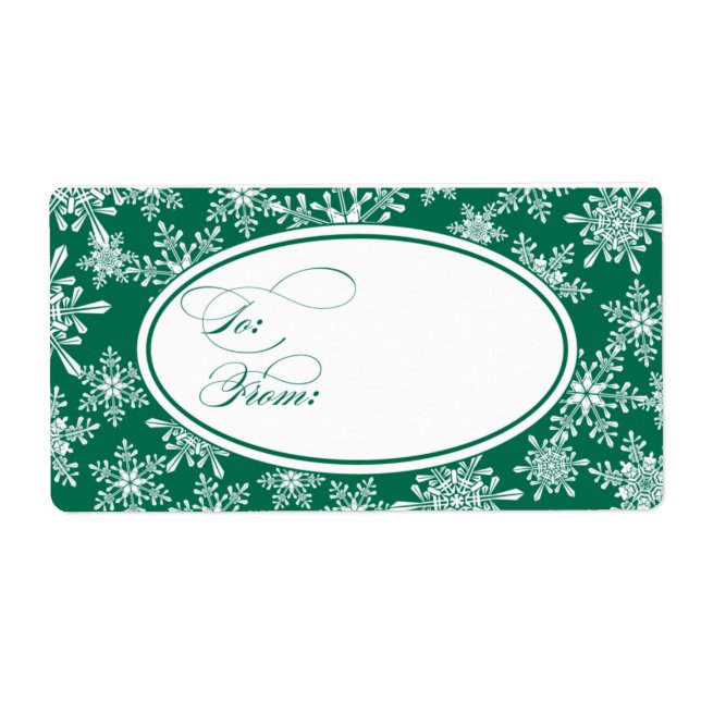 Snowflakes Holiday Gift Tag (Front)