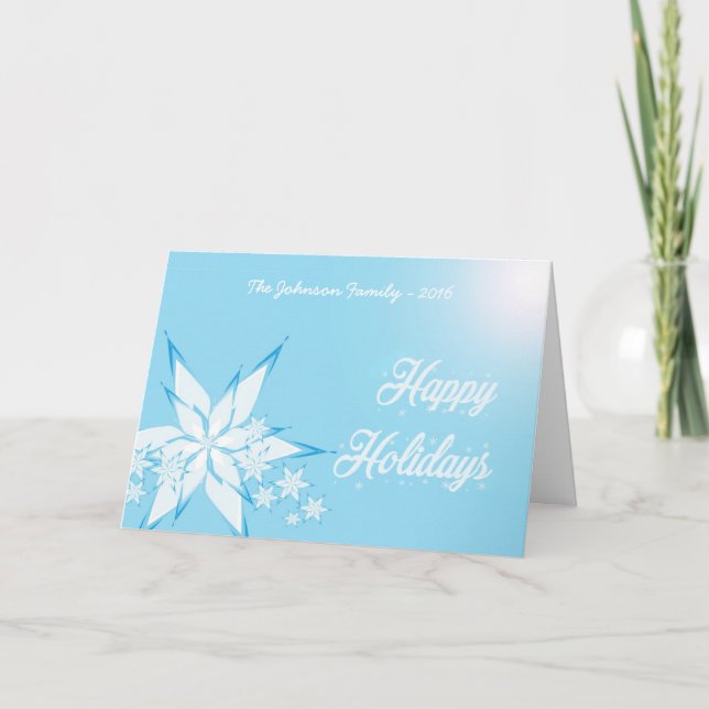Snowflakes Holiday Greeting Card (Front)