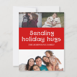 Snowflakes Holiday Hugs Photo Greeting Card
