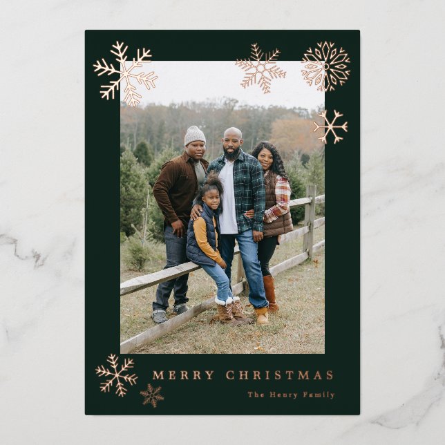 Snowflakes Holiday Photo Card (Front)