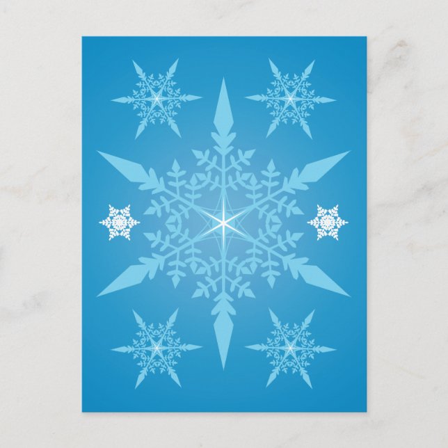 Snowflakes Holiday Season's Greeting Post Card (Front)