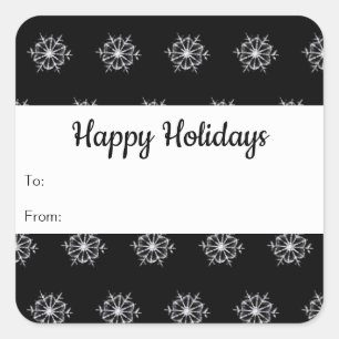 Snowflakes Holiday Sticker Tags Customisable