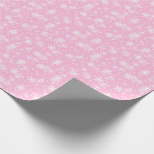 Snowflakes Holiday Winter Pink Wrapping Paper