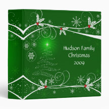 Snowflakes Holly Tree Photo Album - 1.5 in
