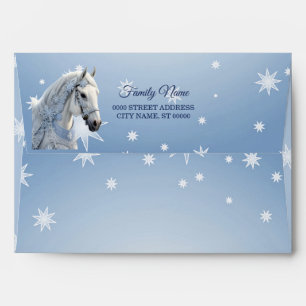 Snowflakes Horse Holiday Christmas Envelope