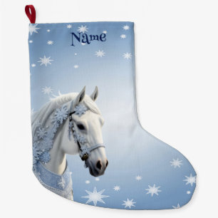 Snowflakes Horse Holiday Christmas Stocking